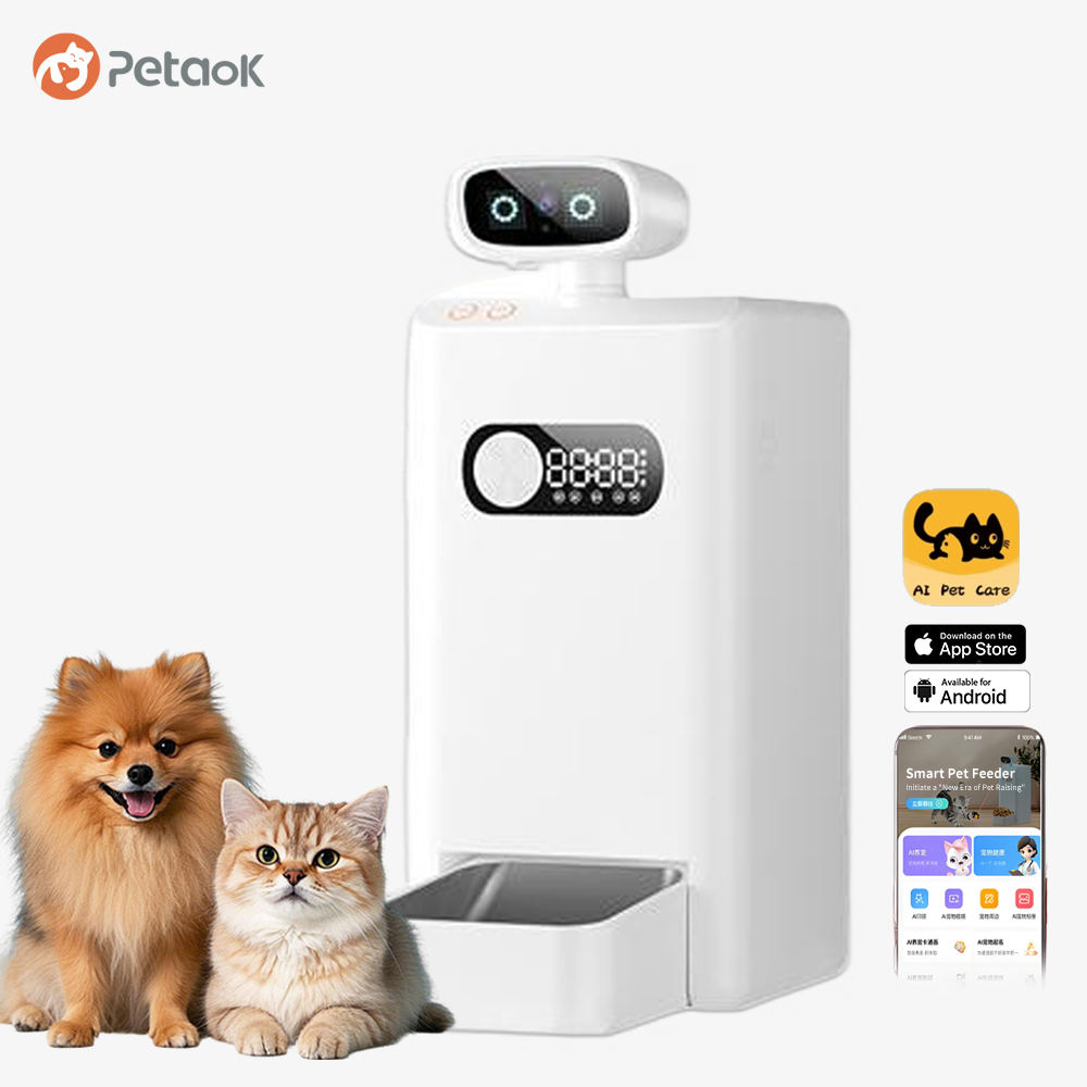 Pet Feeders - กล้องอัจฉริยะสำหรับสัตว์เลี้ยง 4K HD พร้อมระบบ AI ควบคุมผ่านแอพ