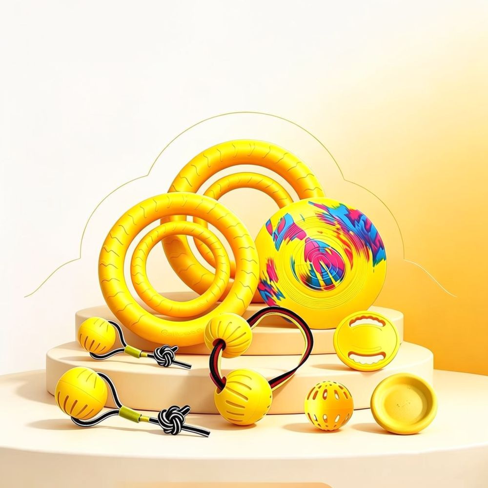 Flying Disc Dog Training Toy - ของเล่นสุนัข EVA ทนทาน จานร่อน ลูกบอลฝึกดึงแบบมีห่วง นุ่ม