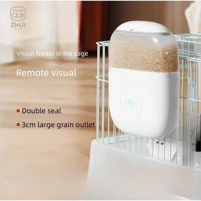 Pet Feeders - เครื่องให้อาหารกระต่ายอัจฉริยะแบบติดตั้งในกรง 200W กล้องความคมชัดสูงพิเศษ ควบคุมผ่านแอพ ดูภาพจากระยะไกล กล้องวงจรปิดสำหรับสัตว์เลี้ยง