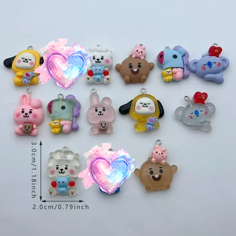 พวงกุญแจ BT21 การ์ตูนเรซิ่นใสส - Dog Toys บทวิจารณ์และราคา