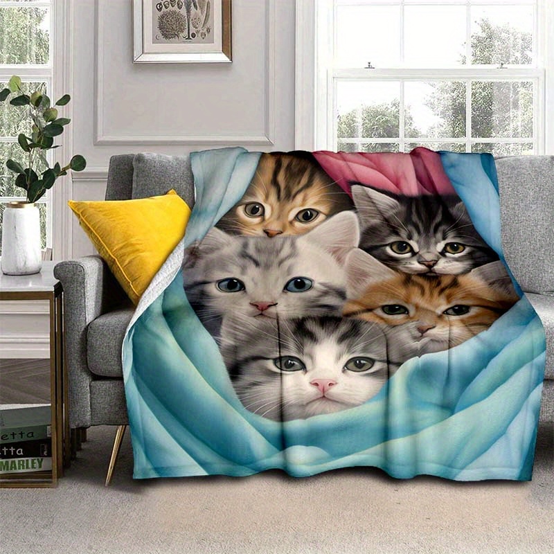 VIKAMA ผ้าห่มฟลีซลายลูกแมวน่าร - Pet Beds บทวิจารณ์และราคา